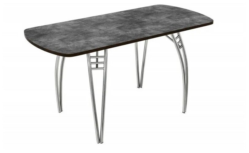 фото Стол кухонный раздвижной ЛДСП 1100x700x750 Камень Тёмный на ногах "Паук"