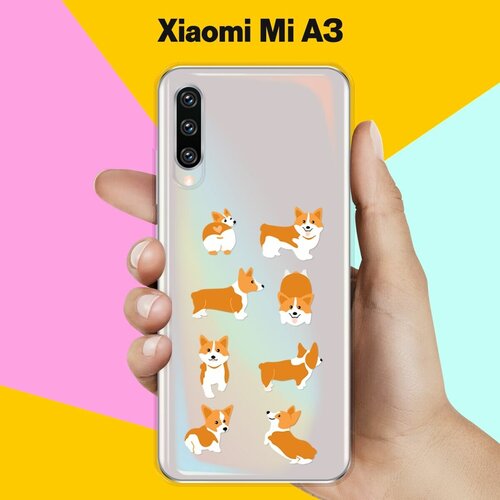 Силиконовый чехол 8 Корги на Xiaomi Mi A3