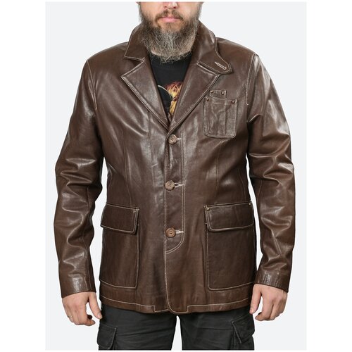 фото Куртка, кожаный пиджак, route66, коричневый, размер l route 66