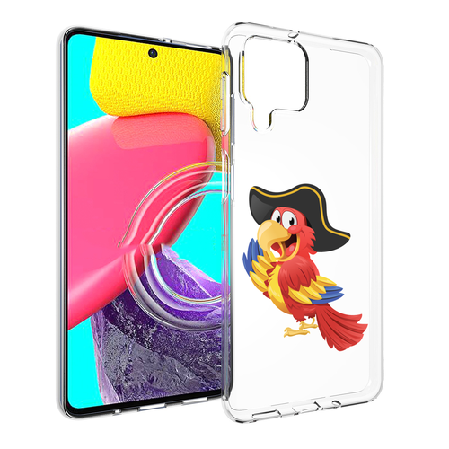 Чехол MyPads попугай-пират для Samsung Galaxy M53 (SM-M536) задняя-панель-накладка-бампер