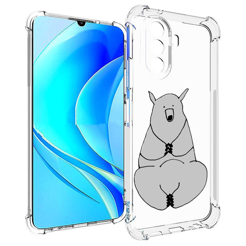 Чехол MyPads Серый медведь для Huawei Nova Y70 / Nova Y70 Plus (MGA-LX9N) / Huawei Enjoy 50 задняя-панель-накладка-бампер чехол mypads пивной медведь для huawei nova y70 nova y70 plus mga lx9n huawei enjoy 50 задняя панель накладка бампер