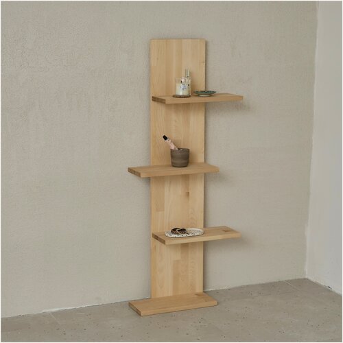 Изображение товара Стеллаж деревянный подвесной City Датское масло, 49х120х15,5 см, из массива берёзы, Равновесие