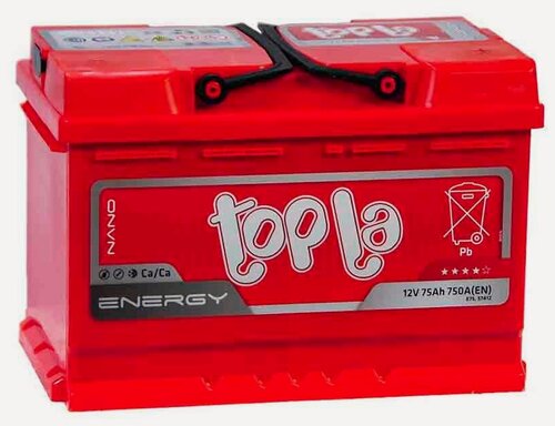 Изображение товара Аккумулятор автомобильный Topla Energy 75 А/ч 750 А обр. пол. 108275 Евро авто (278x175x190)