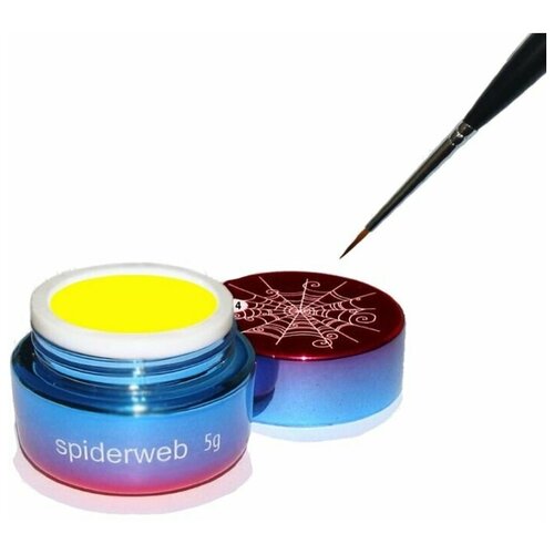 Gellaktik Гель-краска паутинка SPIDERWEB №10 желтая 5 гр