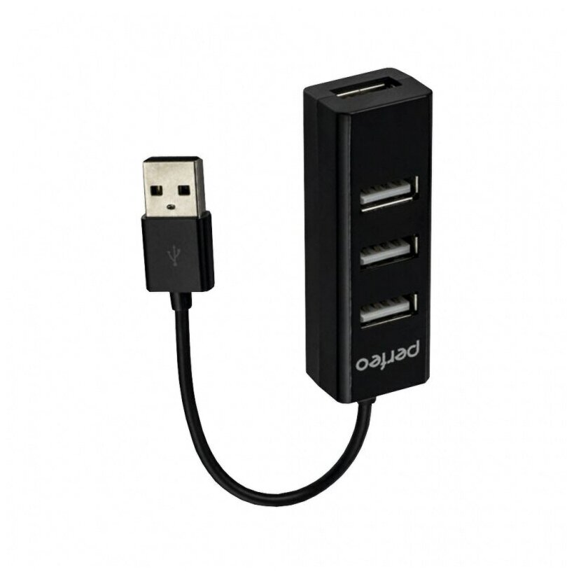 Контроллер Perfeo USB-HUB 4 Port (PF-HYD-6010H Black) чёрный