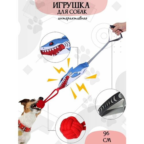 Игрушка Акула канат для собак с пищалкой