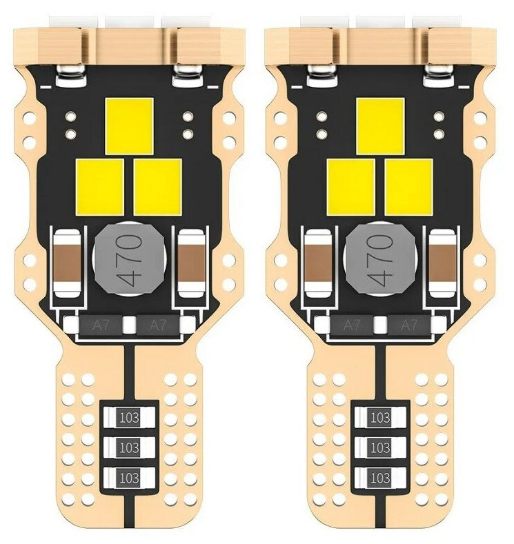 Автомобилбная T15 4014 45SMD W16W -2шт. Светодиодная сигнальная лампа габаритного света Б полярный с обманкой