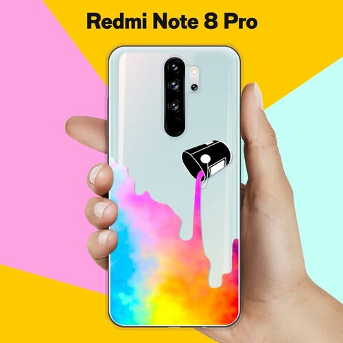 Силиконовый чехол Краски на Xiaomi Redmi Note 8 Pro черный силиконовый чехол для xiaomi redmi note 8 pro черный лаковый герб северной осетии для сяоми редми ноут 8 про