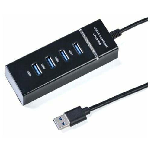 Разветвитель USB2.0 KS-is KS-727 хаб - концентратор 4 порта USB2.0 кабель 1.2 метра - чёрный