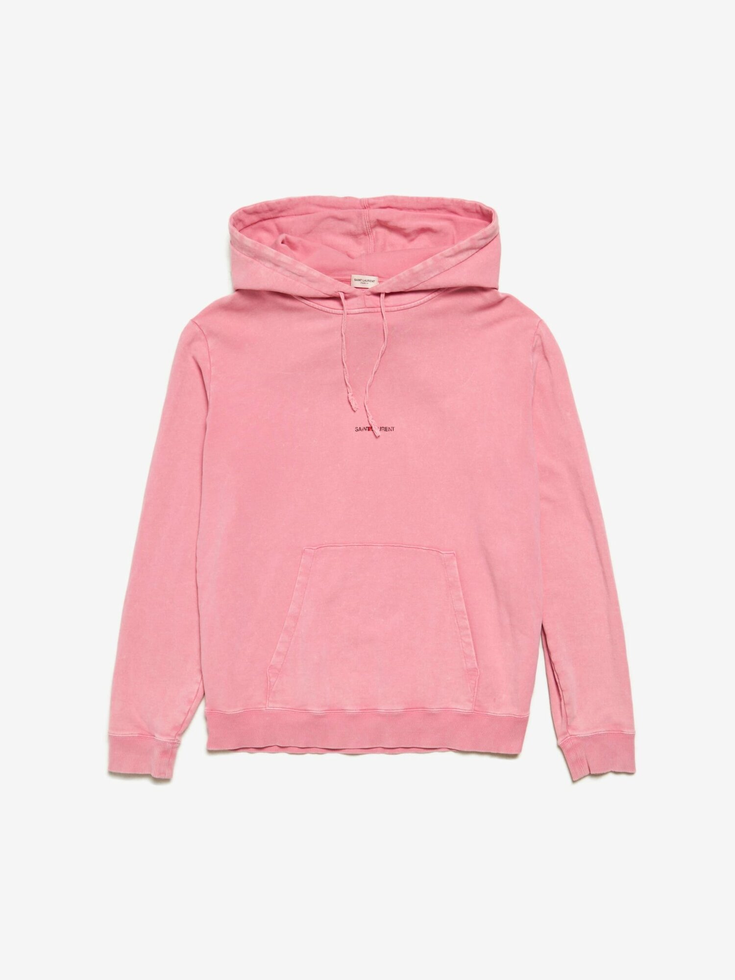 Hoodie Pink Rive Gauche Logo Printed Cotton Hoodie Saint Laurent