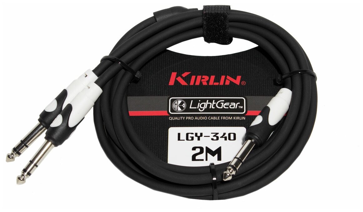 Kirlin LGY-340/2M - кабель соединительный 1/4" Jack папа стерео - 2x 1/4" Jack мама стерео