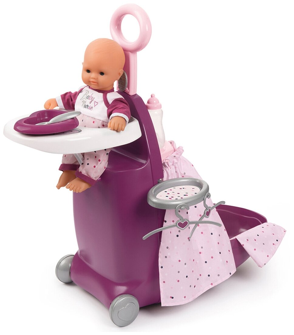 Набор для кормления и купания пупса в чемодане Baby Nurse Smoby 220346