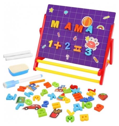 Книга Доска двусторонняя с набором магнитных букв и цифр On Time - фото №2