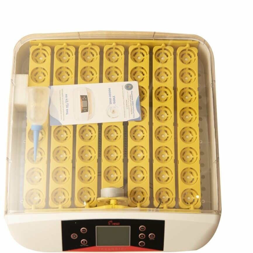 Инкубатор автоматический с овоскопом на 56 яиц кур/перепелов HHD - фотография № 2