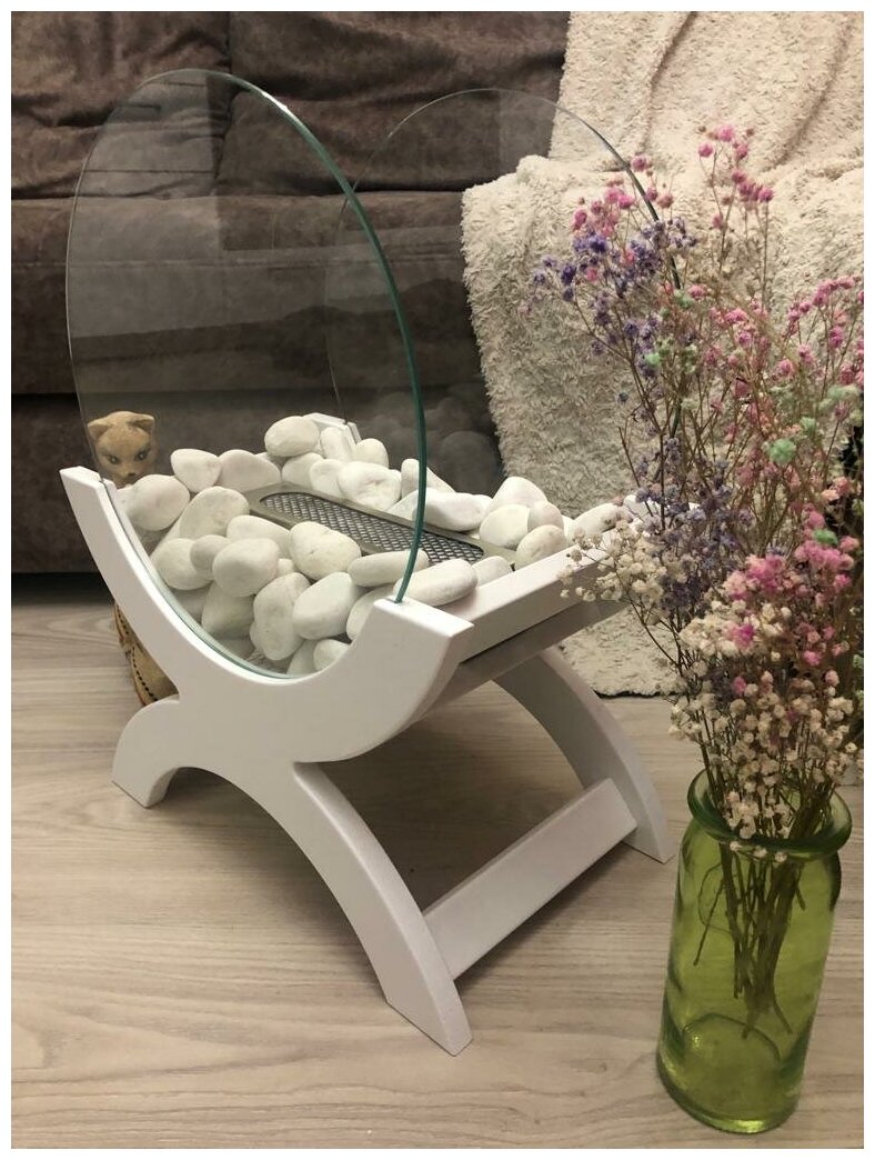 Биокамин напольный Just Fire, камин, закаленные стекла, подставка ...