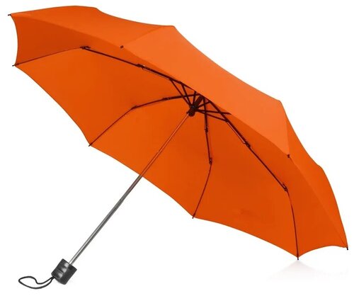 Зонт механика, 3 сложения, купол 100 см, 8 спиц, чехол в комплекте, оранжевый