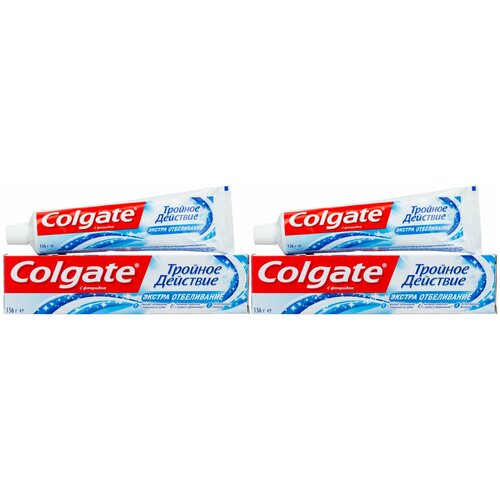 Зубная паста Colgate Тройное действие Экстра Отбеливание 100 мл. х 2 шт. colgate зубная паста тройное действие 150 мл 2 шт