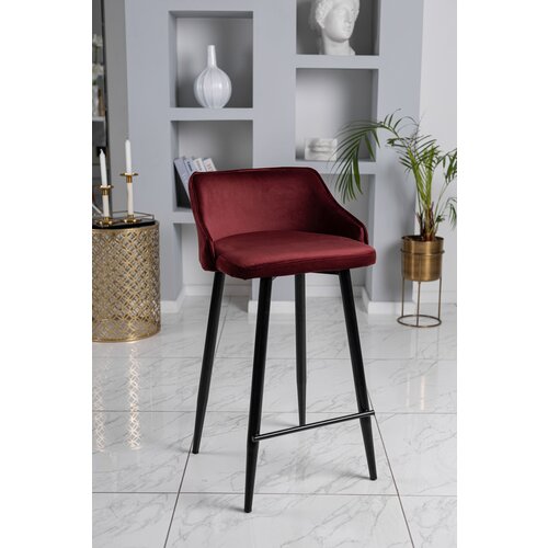 Полубарный стул Rio со спинкой кухонный бордовый