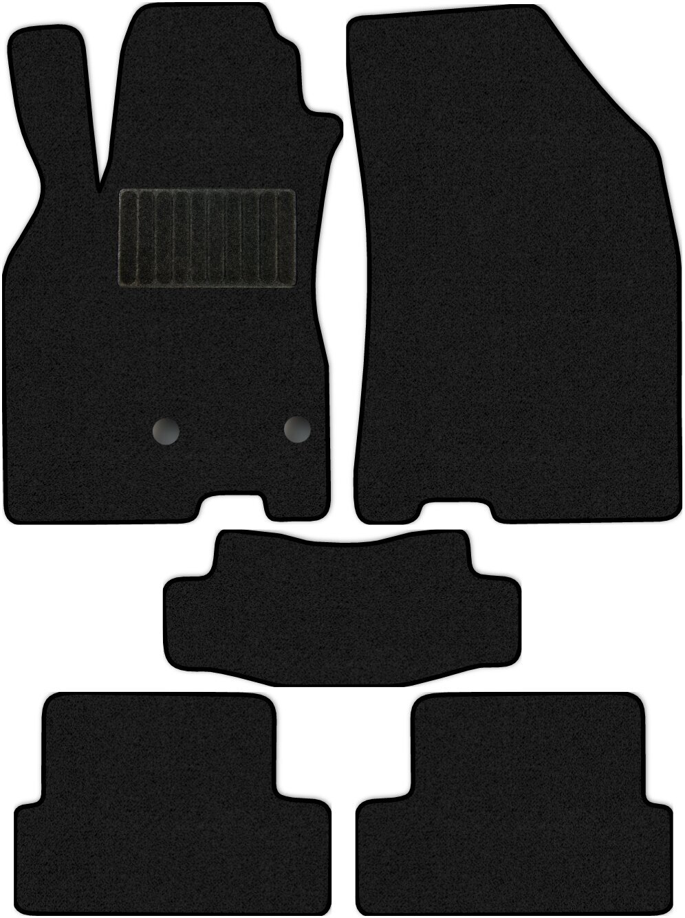 Коврики в салон текстильные Allmone "Стандарт" для Renault Megane 3 (DZ(3дв.)) 2008 - 2014, черные, 5шт. / Рено Меган 3
