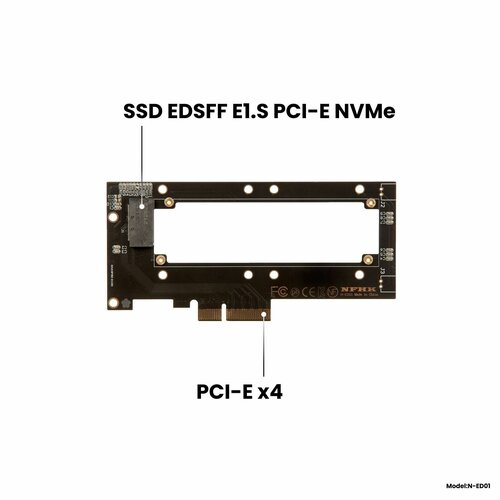 внутренний адаптер m 2 nvme на pci e x16 x8 x4 Адаптер-переходник (плата расширения) низкопрофильная версия для установки SSD EDSFF E1. S в слот PCI-E 3.0/4.0 х4/x8/x16, черный, NHFK N-ED01