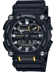 Наручные часы CASIO G-Shock GA-900-1A, черный, желтый