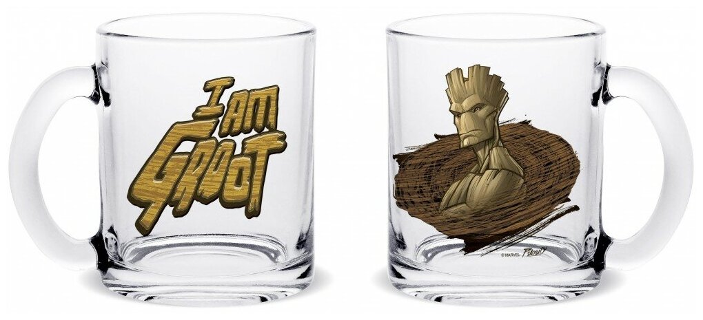 Кружка 320 мл Marvel "Groot" (стекло) (КРС-1161) (2020 год, Россия)