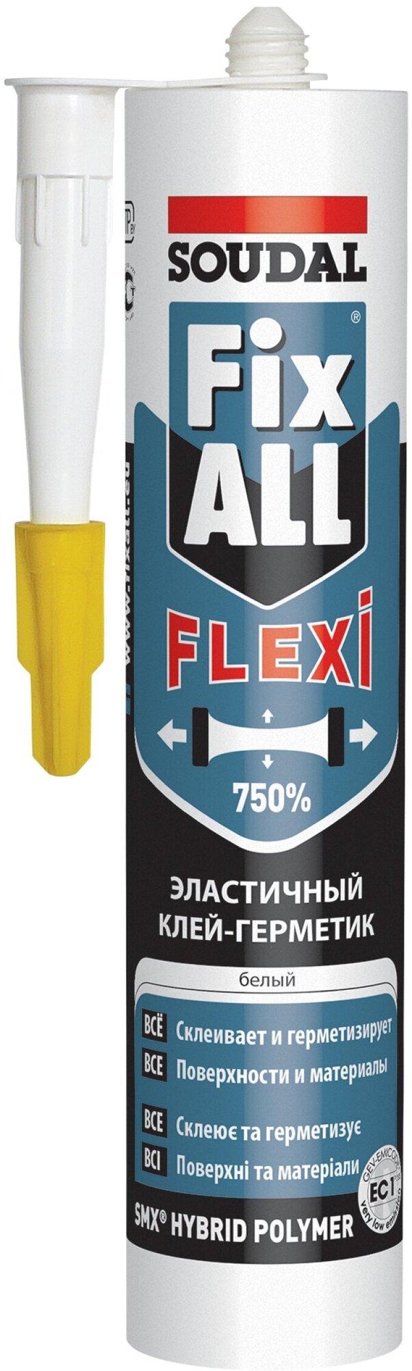 Клей-герметик SOUDAL Fix ALL White 290мл 117383