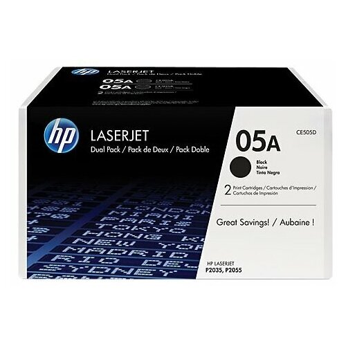 HP Картридж HP 05A чёрный 2 шт. CE505D