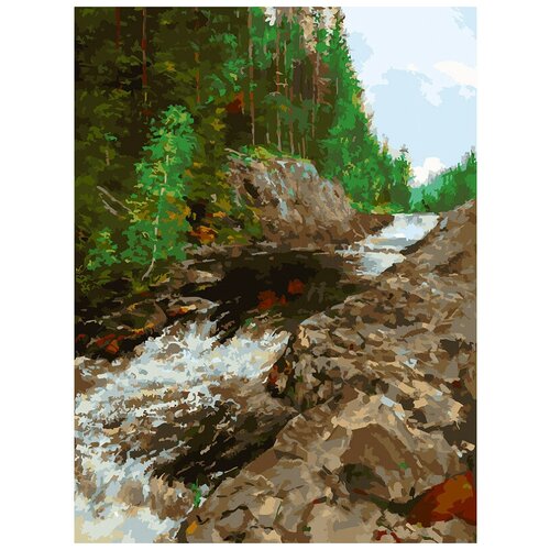 Картина по номерам Белоснежка: Водопад Кивач