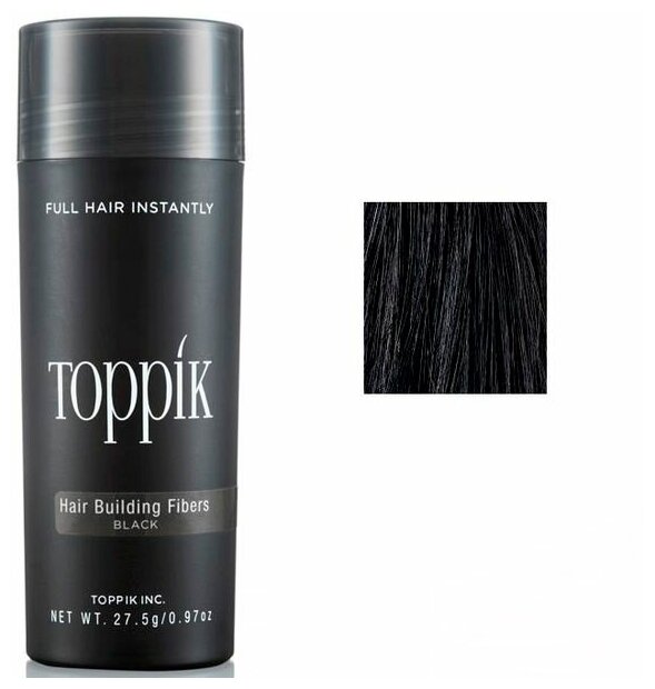 Камуфляж Toppik Пудра для волос от седины и залысин, Черный 27.5 г