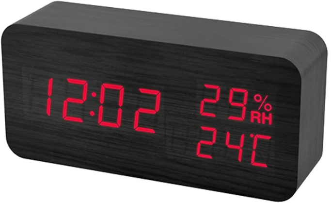 Настольные цифровые часы-будильник VST-862 (Черные) (красные цифры)