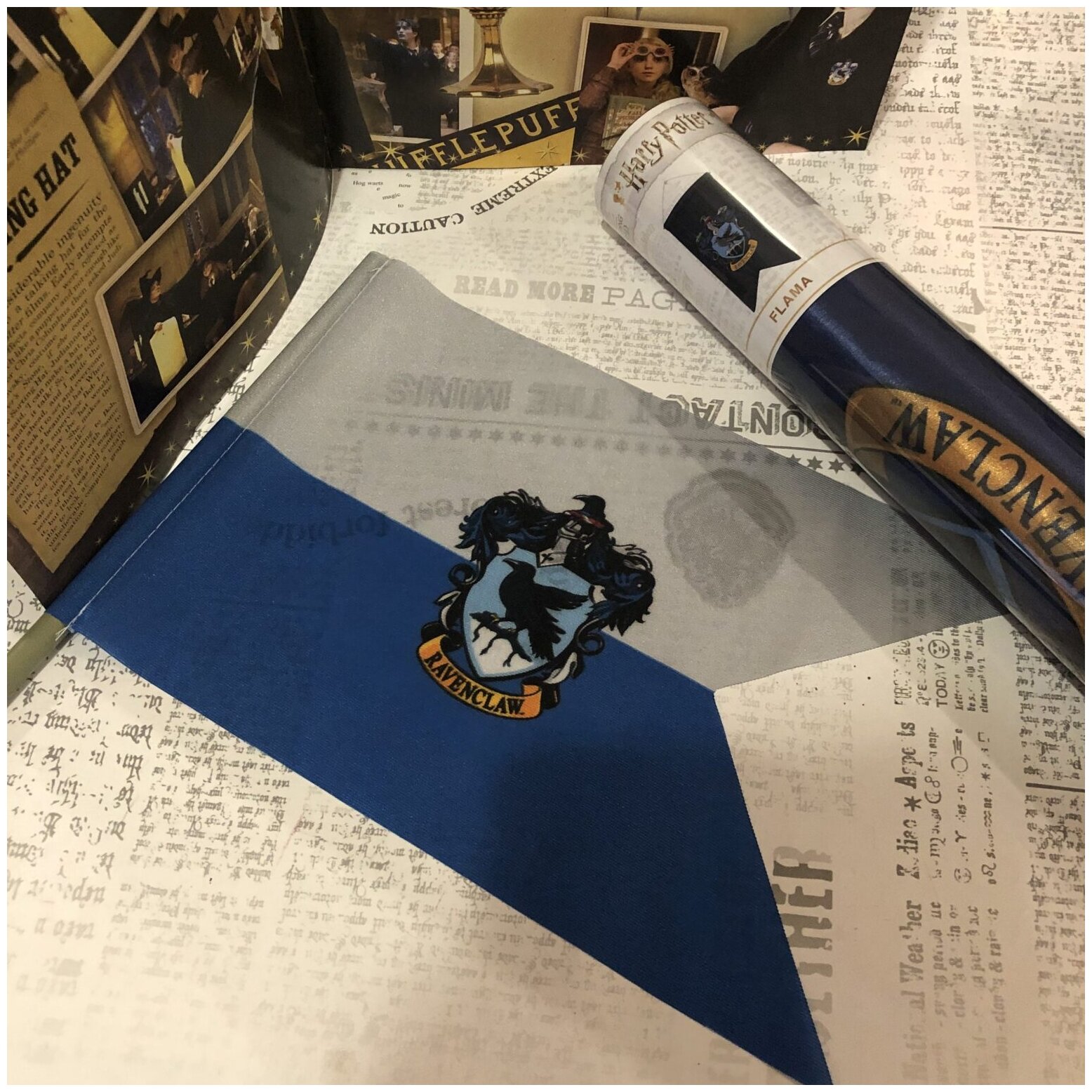 Sihir Dukkani Флаг Гарри Поттер Когтевран FLS28, синий/белый - фотография № 3