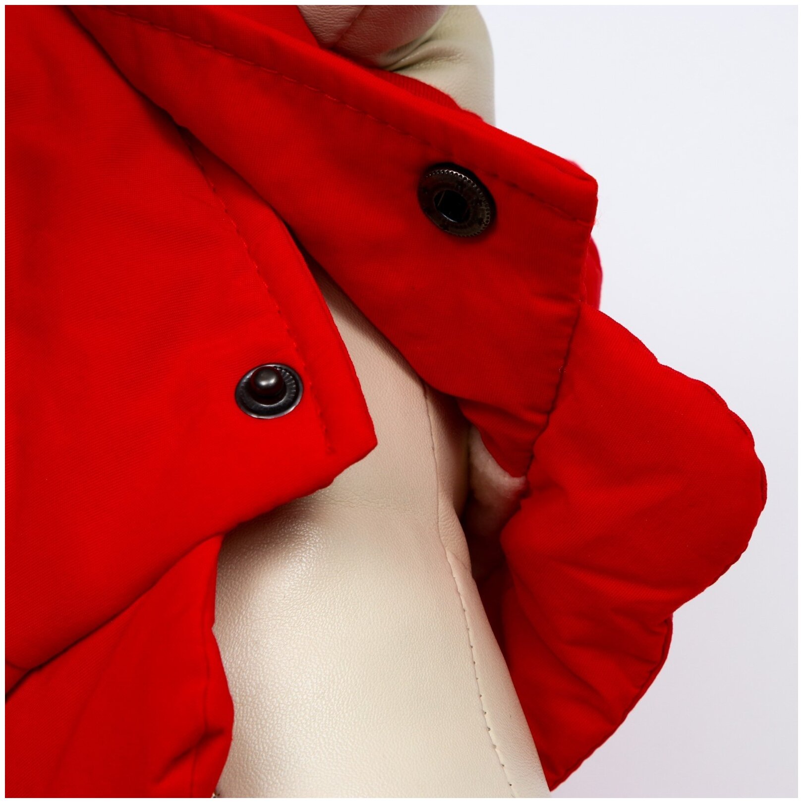 Куртка для собак, M (ДС 25 см, ОШ 37 см, ОГ 37 см), красная 7018332 - фотография № 6