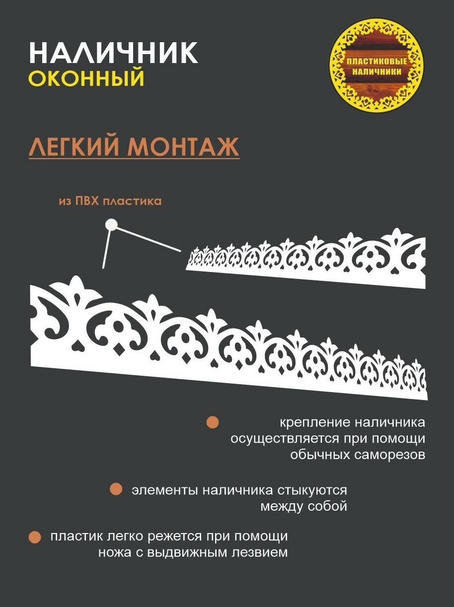 Наличник на окна пластиковый 1500х150мм/пластиковый наличник/резные ...