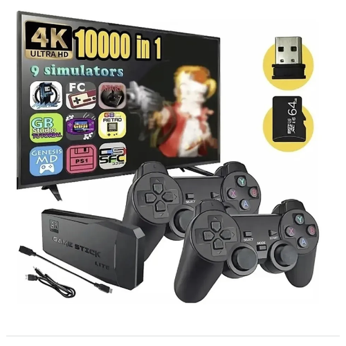 Игровая приставка для телевизора 10000 игр. Game Stick ,4K, 2,4 ГГц.