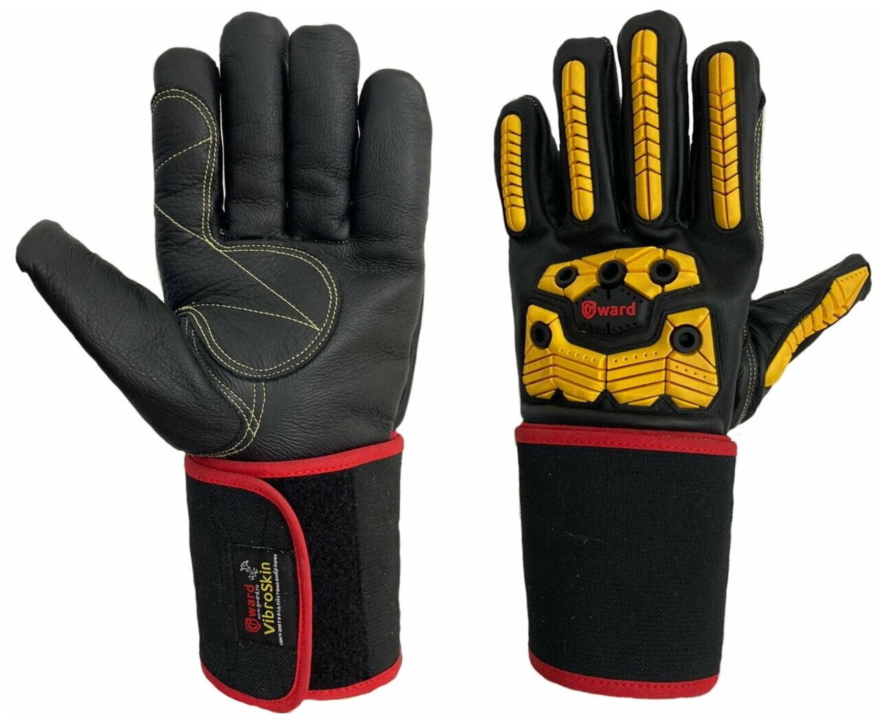 Антивибрационные кожаные перчатки с ударной защитой Gward Vibroskin 10 размер