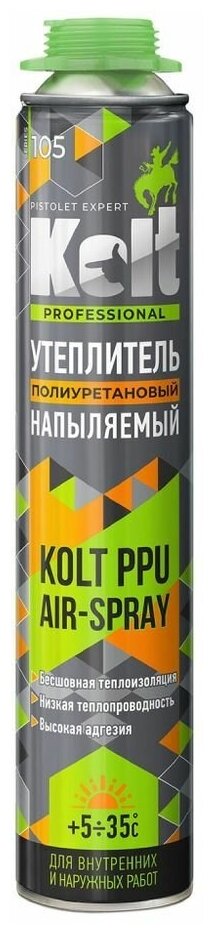 Пена-утеплитель Kolt, профессиональная, 900 г, PPU Air Spray