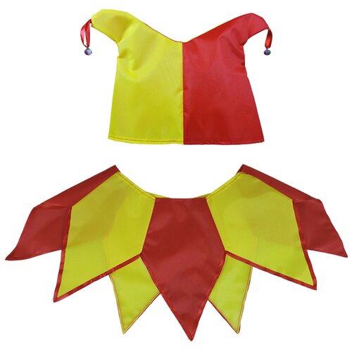 Костюм скомороха детский (плащевка) цвет красно-желтый костюм скомороха петрушка для мальчика детский