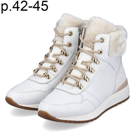 фото Ботинки remonte, зимние,натуральная кожа, полнота 8, анатомическая стелька, размер 45, белый