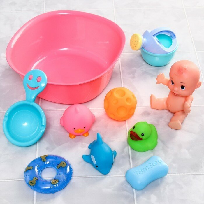 Крошка Я Набор игрушек для ванны «Игры малыша», 10 предметов