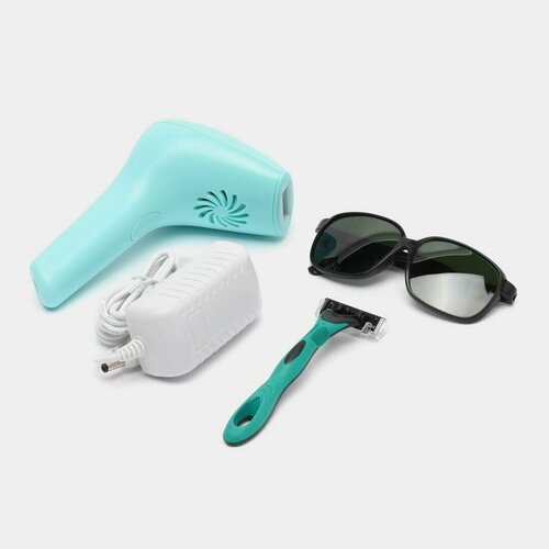 Фотоэпилятор женский лазерный / Домашний фотоэпилятор с охлаждающим эффектом / Эпилятор женский для удаления волос, голубой