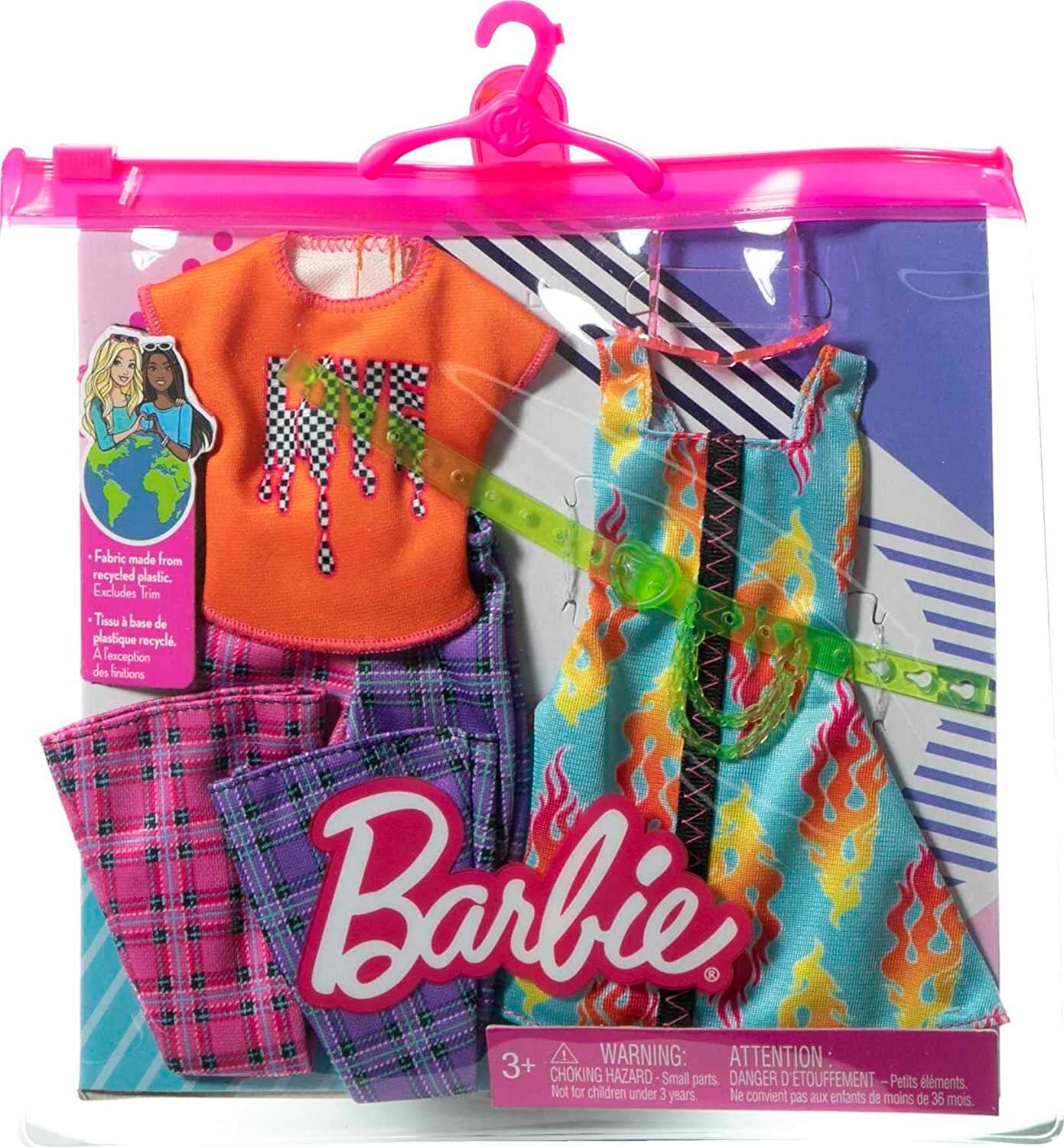 Одежда для кукол Одежда для куклы Барби, футболка, платье, брюки, ремень и очки