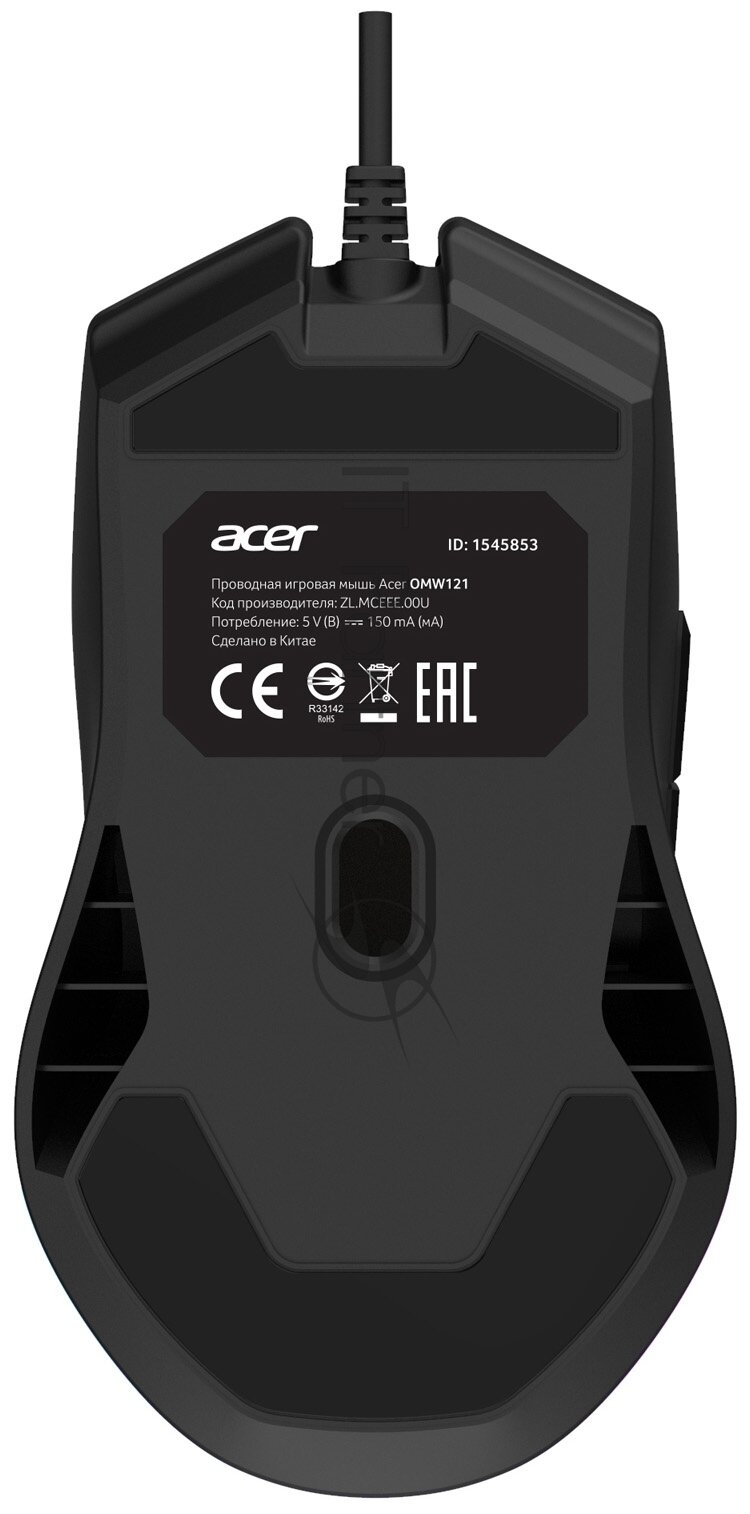 Мышь проводная Acer OMW121 черный (ZL MCEEE00U)