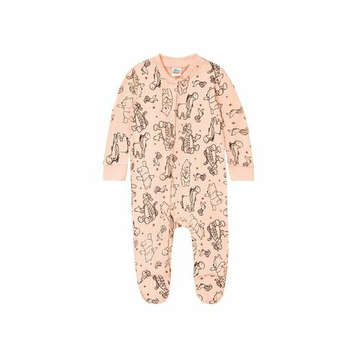 Комбинезон Lupilu для девочек, хлопок 100%, на кнопках, закрытая стопа, размер 74/6-9 месяцев, розовый