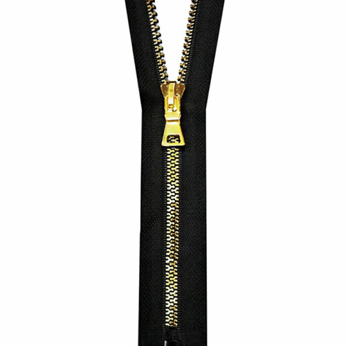 Молния Трактор Y-зуб Т-5 разъемная 1 замок (черный/золото) - 80 см