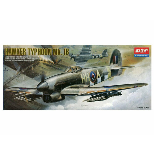 12462 Academy Британский самолёт Hawker Typhoon IB (1:72) 12480 academy немецкий самолёт focke wulf fw190a 6 8 1 72