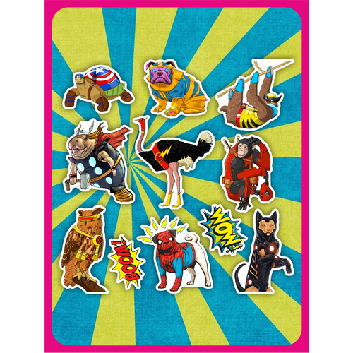 Животные в костюмах супер-героев салаты для супер героев