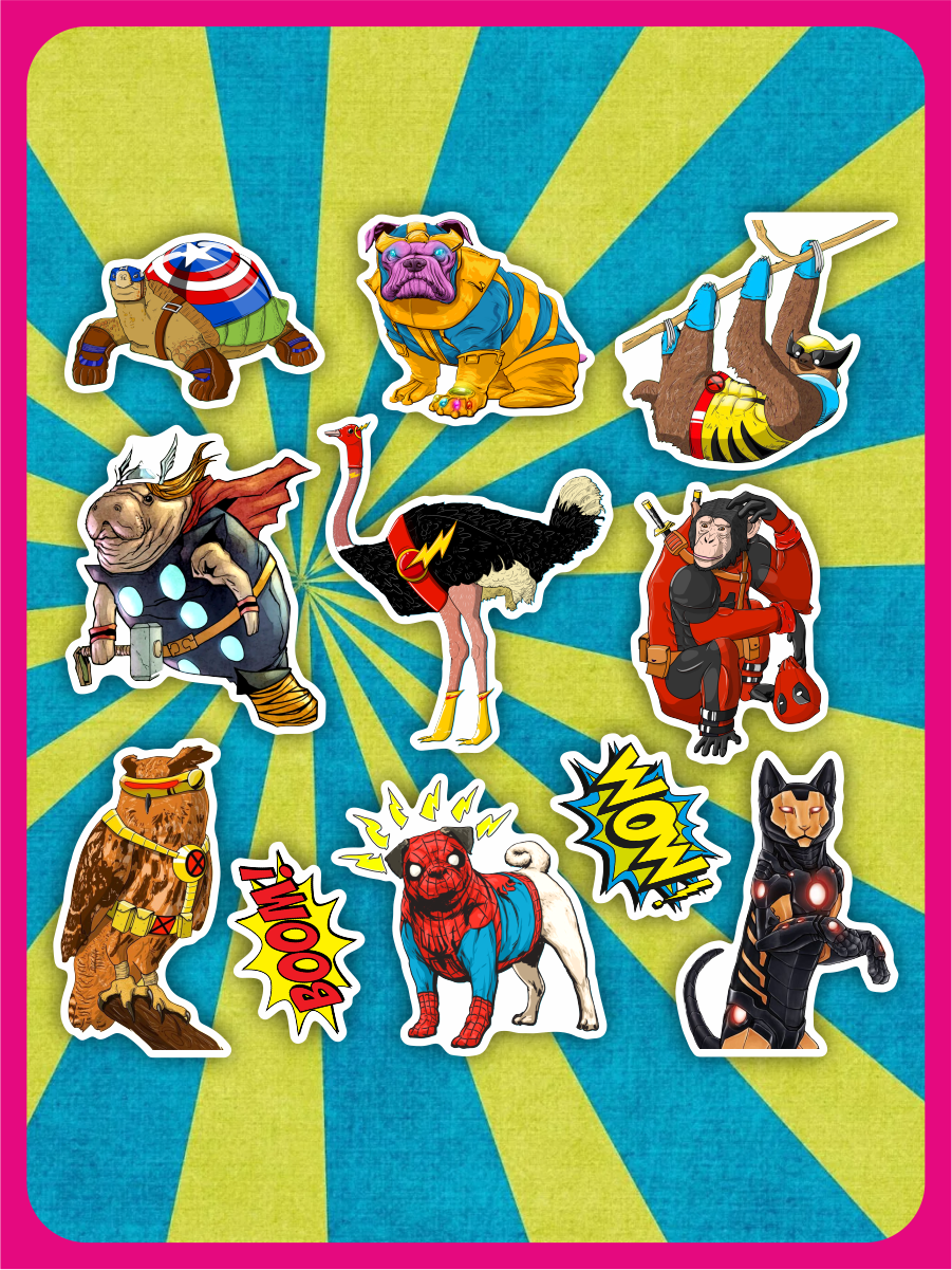 Животные в костюмах супер-героев