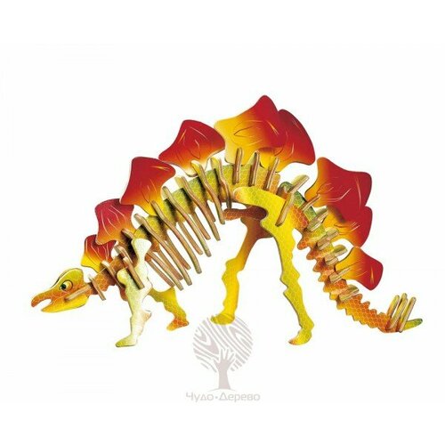 Сборная модель Чудо-Дерево Динозавры, Стегозавр, деревянная (JC016) сборная деревянная модель чудо дерево динозавры паразавролоф 4 пластины