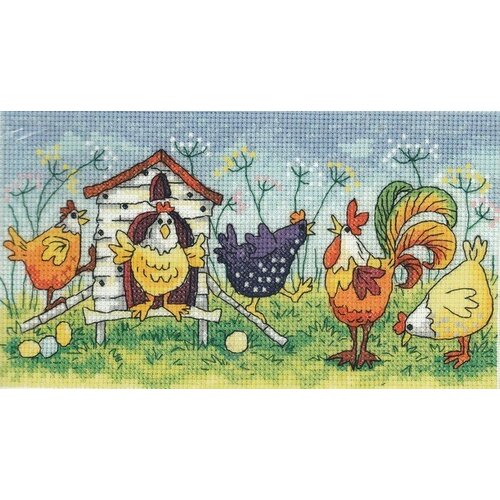 Happy Hens #BFHH1297E Heritage Набор для вышивания 20 x 11 см Счетный крест birds of a feather…